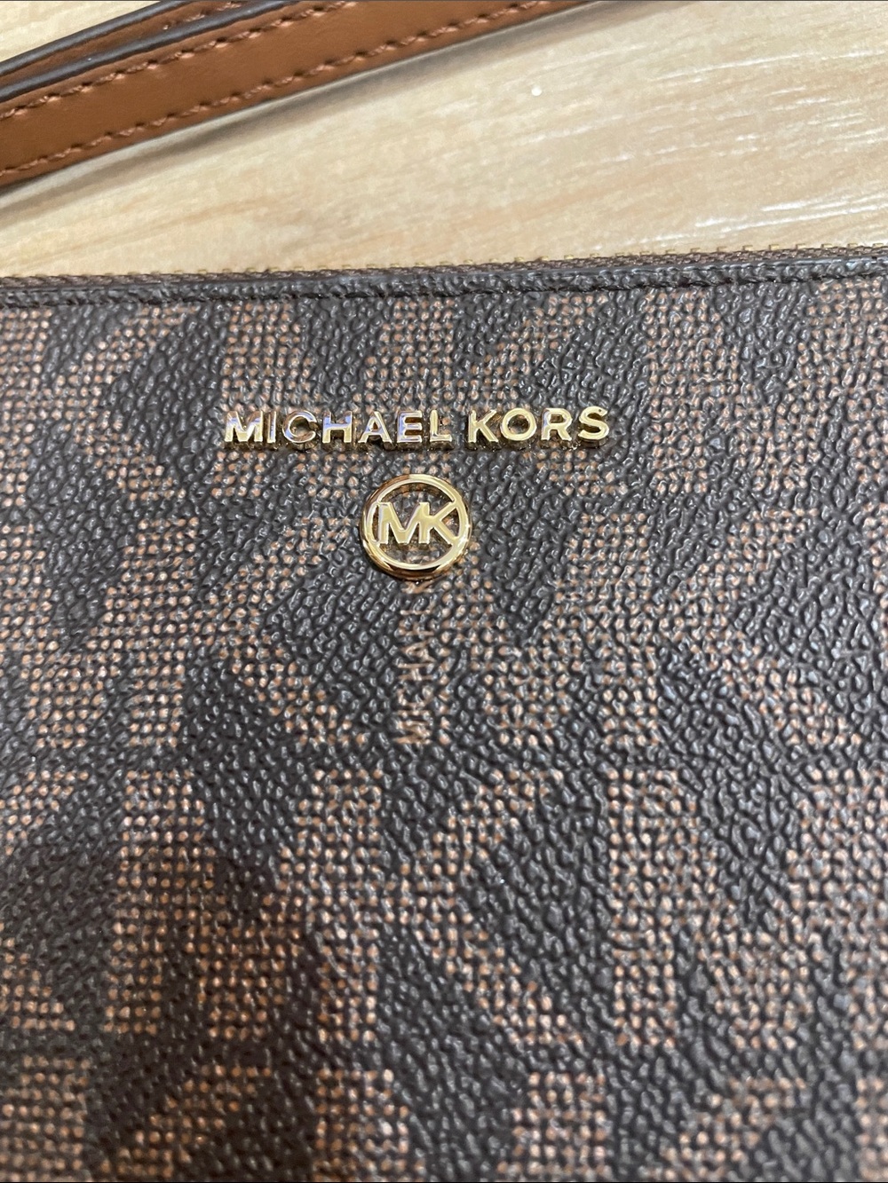 Michael Kors Brown Monogram Wristlet Clutch - Picture 2 of 8